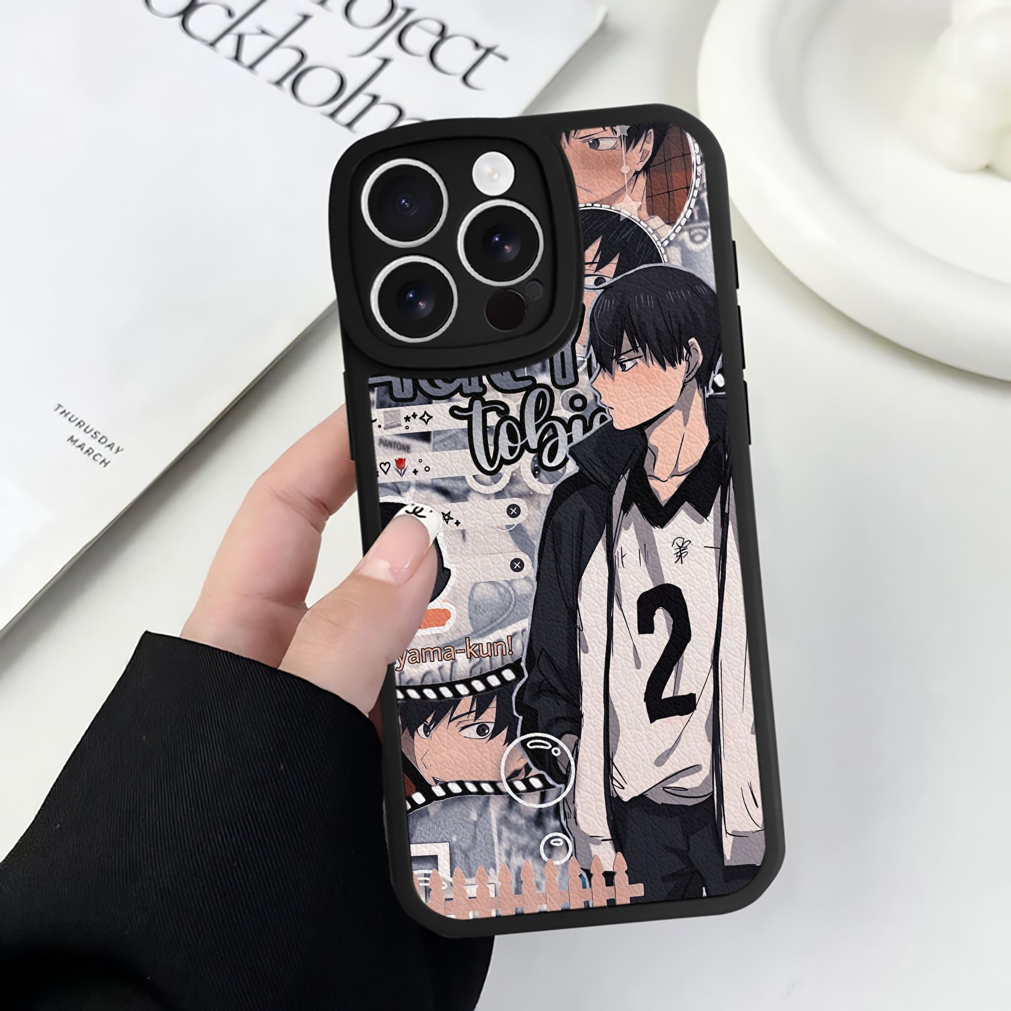 （画像用） ハイキュー!! Haikyu!! 【iPhone 16シリーズ対応】シリコンスマホケース（レザー調） 材質：シリコン